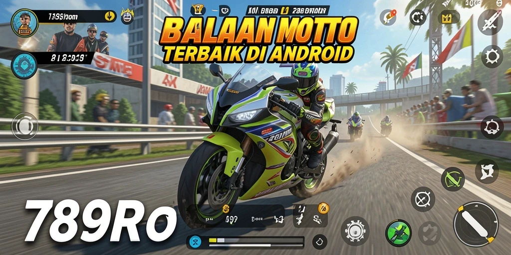 Gameplay mendebarkan di 789RP dengan balapan motor nyata.