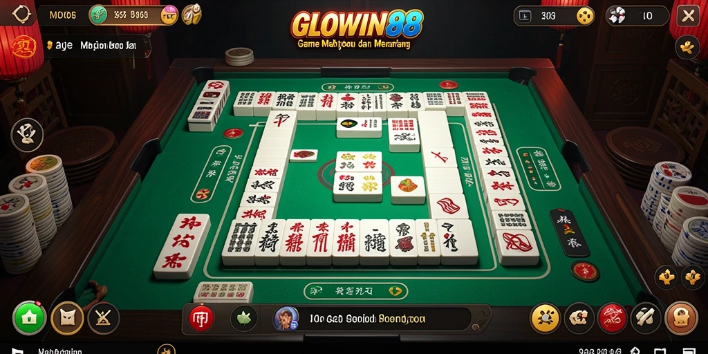 Tampilan gameplay GLOWIN88 dengan level mahjong yang menarik.