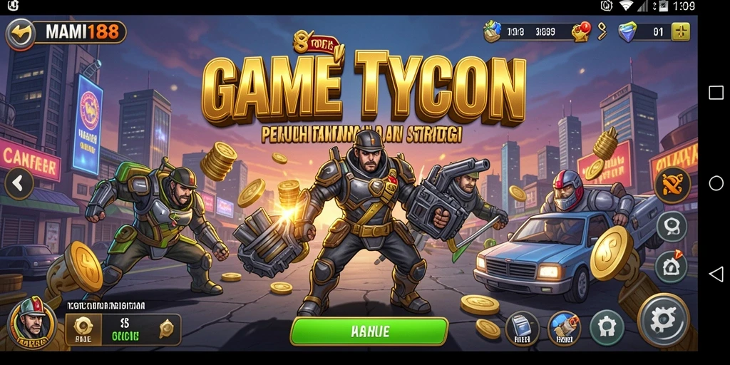 Tampilan gameplay MAMI188 yang menonjolkan strategi bisnis.