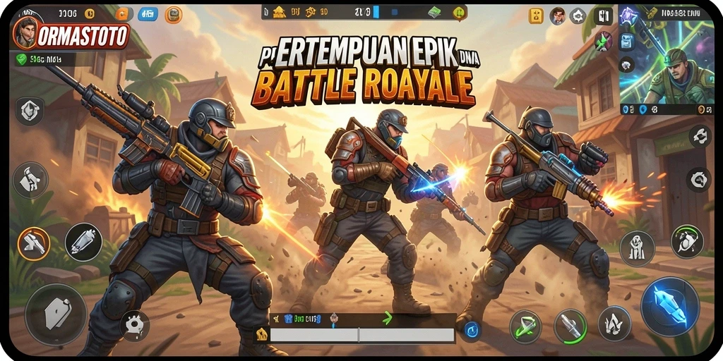 Gameplay seru dalam ORMASTOTO, aksi Battle Royale yang mendebarkan.