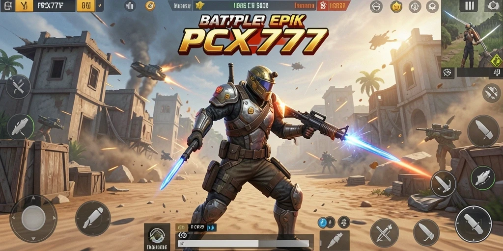 Tangkapan layar gameplay PCX777 saat pertarungan epik berlangsung.