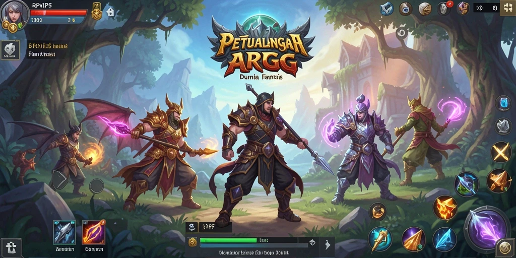 Tangkapan layar gameplay RPVIP5 yang menampilkan aksi pertempuran ARPG.
