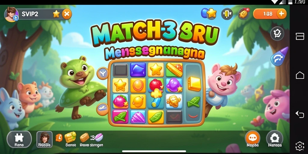 Screenshot SVIP2 menunjukkan gameplay Match-3 yang mengasyikan.